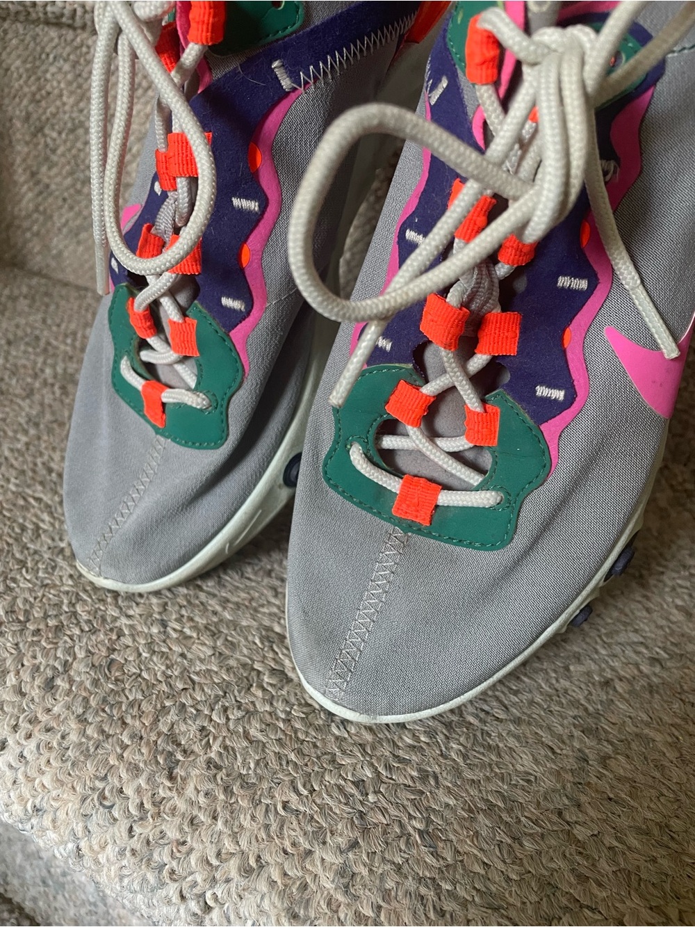 Nike React Element 55 ‘Wolf Grey Fuschia’ Techware Athleisure Sneakers Size 8 - Picture 5 of 7